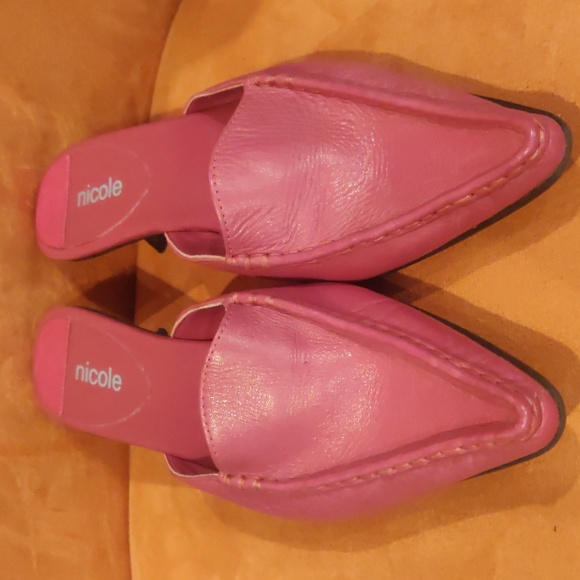 Nicole leather mule slide-in heel - Picture 2 of 4